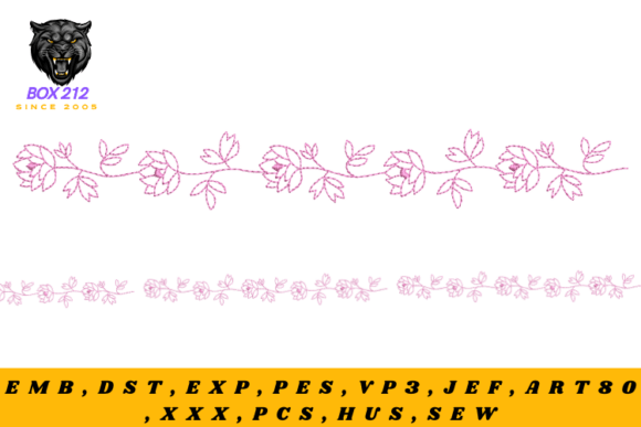 Embroidery Borders of Motifs and Flowers