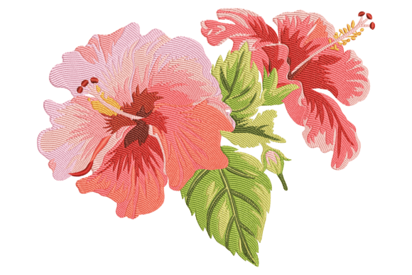 Red Hibiscus Flowers Embroidery Review