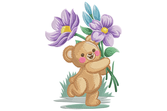 Teddy Bear with Flowers